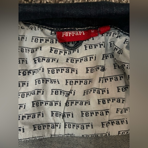 Vintage Ferrari Dark Denim Jacket with Red Accents - Picture 5 of 16